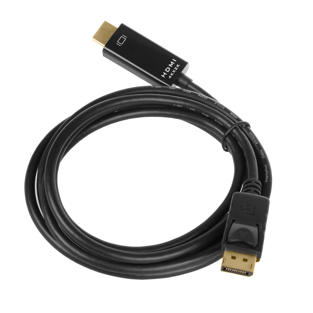 Cable de conexión Display Port (DP) a HDMI 4K / 30Hz con conexiones chapadas en oro 1.8m negro Maclean MCTV-714