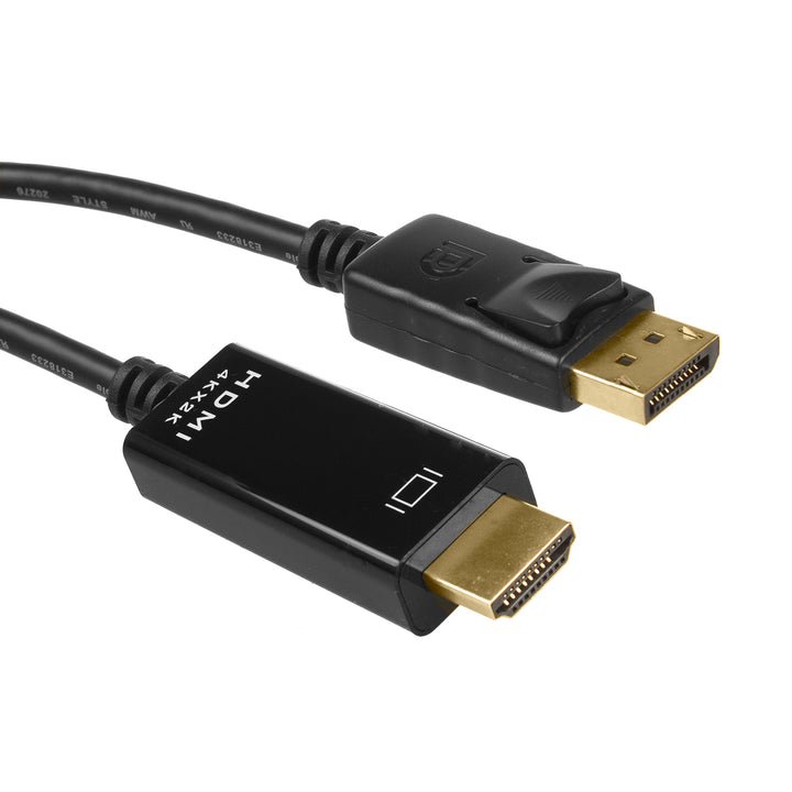 Cabo de conexão Display Port (DP) para HDMI 4K/30Hz com conexões banhadas a ouro 1,8m preto Maclean MCTV-714