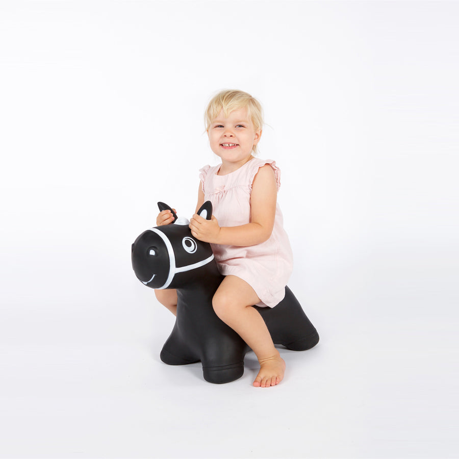 Brinquedo inflável para pular e brincar para crianças a partir de 1 ano, cavalo costurado, bomba de ar incluída