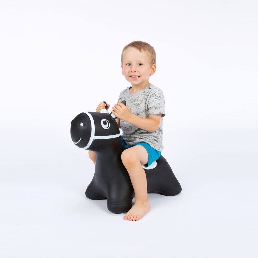 Brinquedo inflável para pular e brincar para crianças a partir de 1 ano, cavalo costurado, bomba de ar incluída