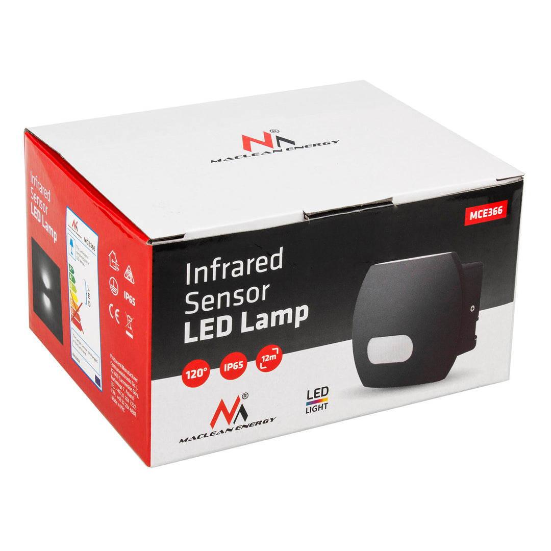 Maclean MCE366 Lámpara de pared LED con sensor de movimiento PIR, Sensor crepuscular, Iluminación interior / exterior IP65 4000K blanco neutro (20W (1600lm))