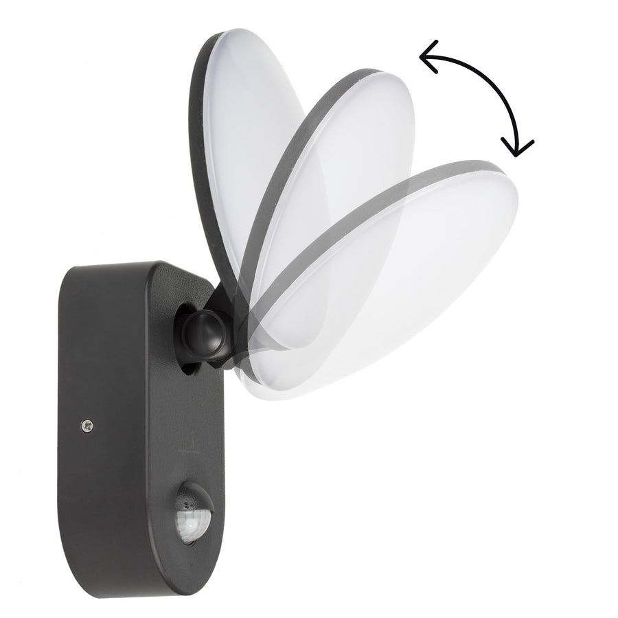 Aplique LED com sensor de movimento PIR, sensor crepuscular, luz exterior, aplique Iluminação interior/exterior IP65 4000K branco neutro 15W, 1100lm Maclean MCE367