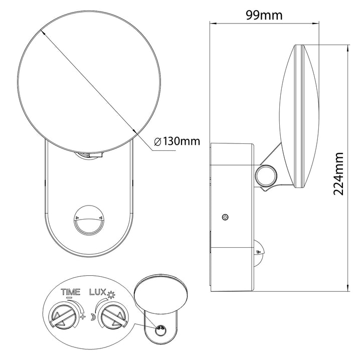 Aplique LED con sensor de movimiento PIR, sensor crepuscular, aplique para exterior, aplique para pared Iluminación interior / exterior IP65 4000K blanco neutro 15W, 1100lm Maclean MCE367