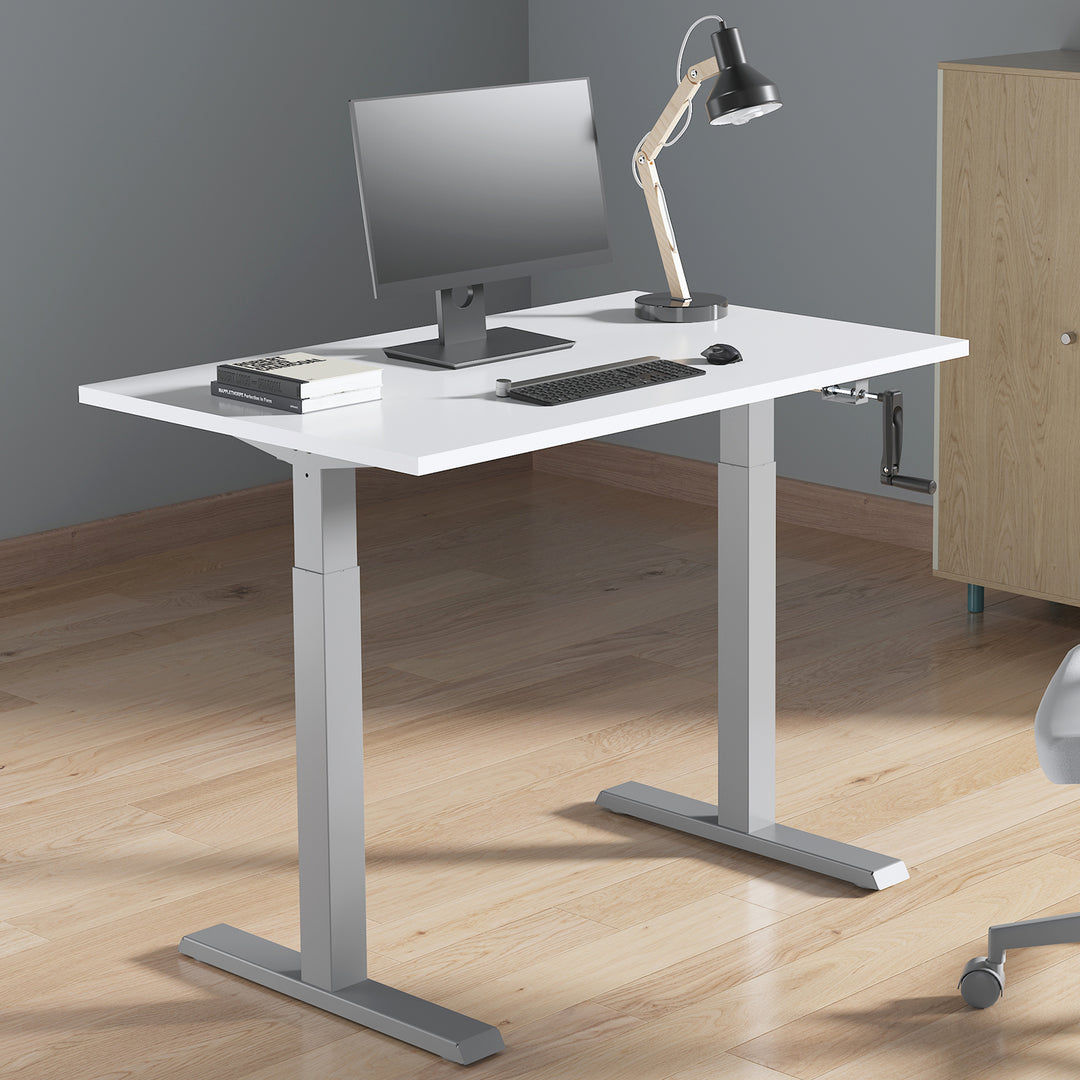 Escritorio Ergo Office, regulación manual de altura, máx. 70 kg, altura máx. 130 cm, sin tablero, blanco, ER-402 W