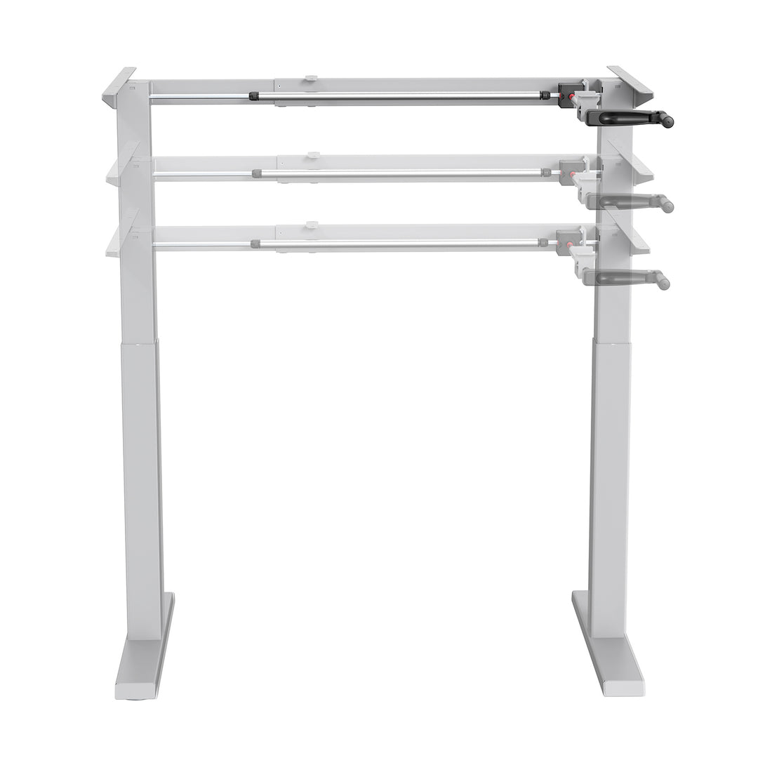 Escritorio Ergo Office, regulación manual de altura, máx. 70 kg, altura máx. 130 cm, sin tablero, blanco, ER-402 W