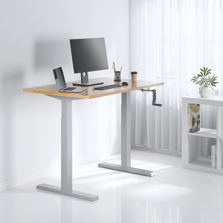 Escritorio Ergo Office, regulación manual de altura, máx. 70 kg, altura máx. 130 cm, sin tablero, blanco, ER-402 W