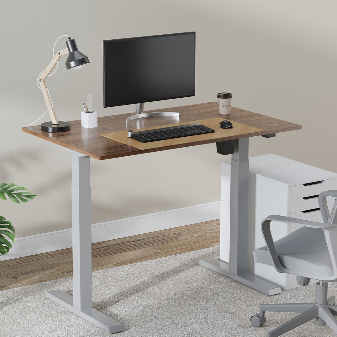 Mesa elétrica Ergo Office com altura regulável, máx. 123 cm, máx. - 70 kg, sem prancha, cinza, ER-403G