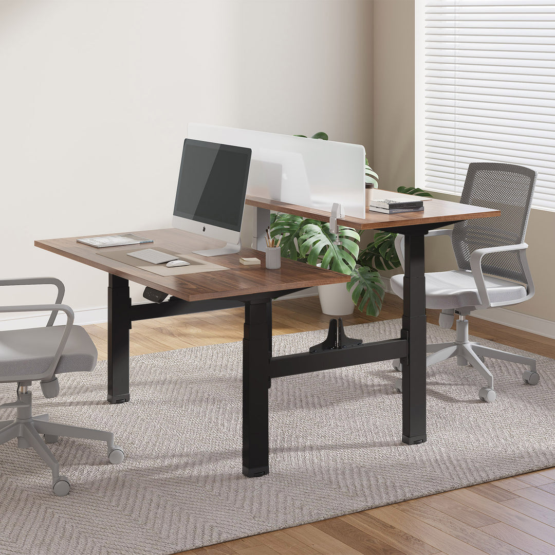 Mesa elétrica Ergo Office com altura dupla ajustável, altura máxima 128cm, máximo 125kg x2, sem suporte (2 peças), preto, ER-404B