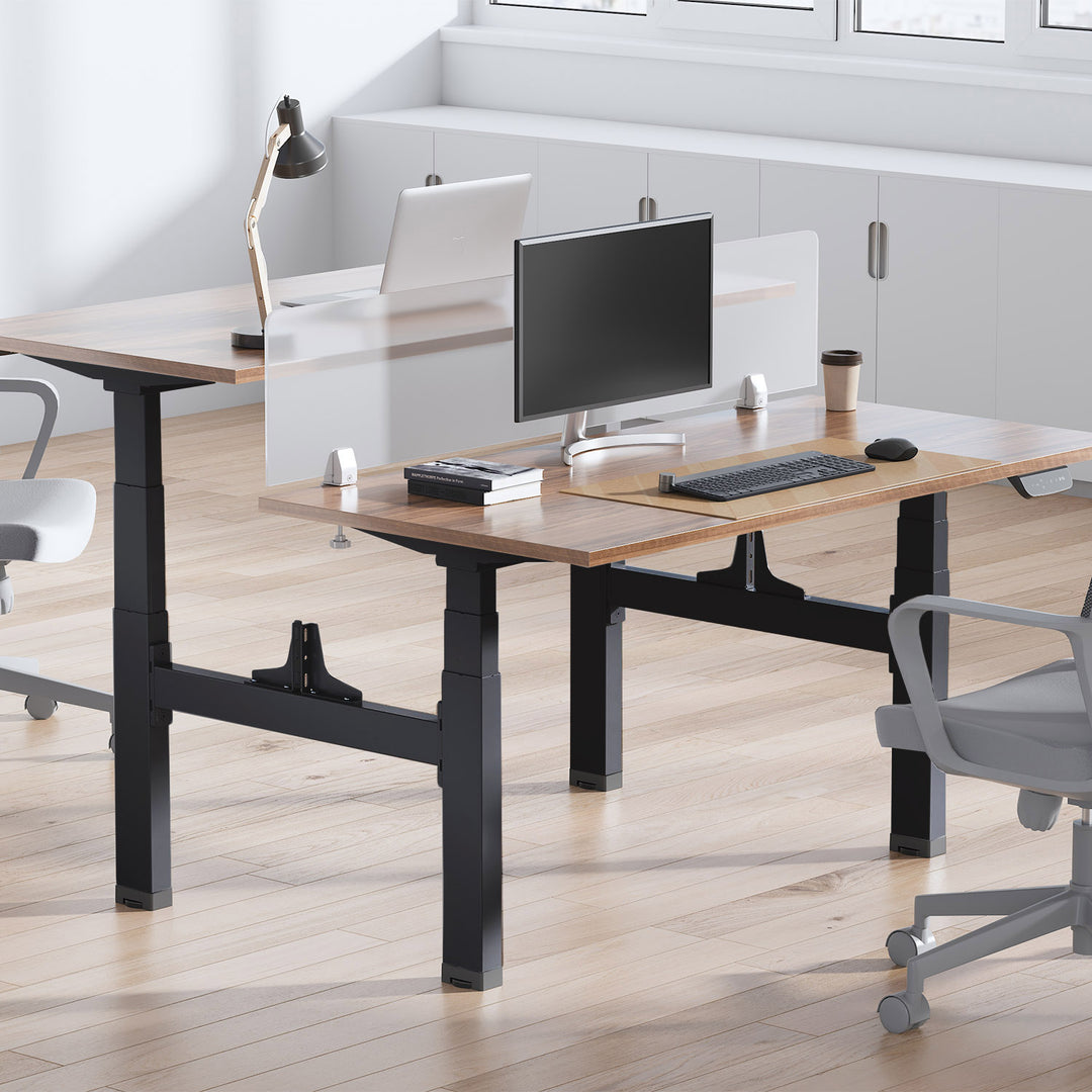 Mesa elétrica Ergo Office com altura dupla ajustável, altura máxima 128cm, máximo 125kg x2, sem suporte (2 peças), preto, ER-404B