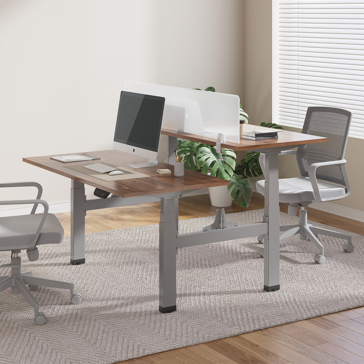 Mesa elétrica Ergo Office com altura dupla ajustável, altura máxima 128cm, máximo 125kg x2, sem suporte (2 peças), cinza, ER-404G