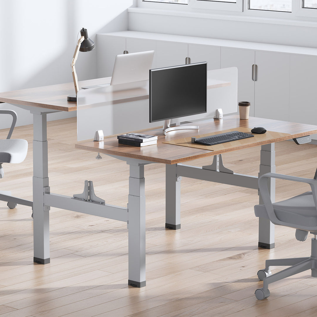 Mesa elétrica Ergo Office com altura dupla ajustável, altura máxima 128cm, máximo 125kg x2, sem suporte (2 peças), cinza, ER-404G