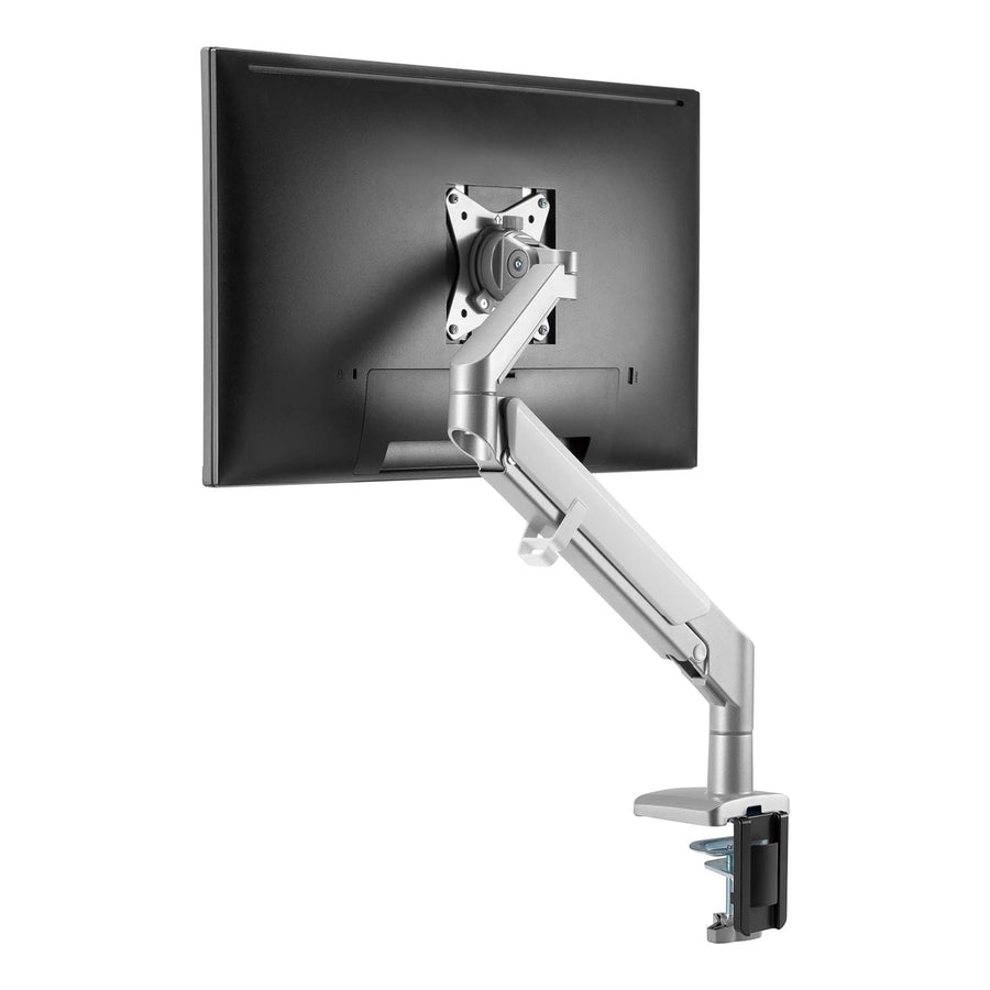 Soporte de monitor con muelle de gas Soporte de mesa Brazo de monitor Giratorio Inclinable Gira 13"-32" hasta 9kg VESA 75x75 100x100 (Gris)