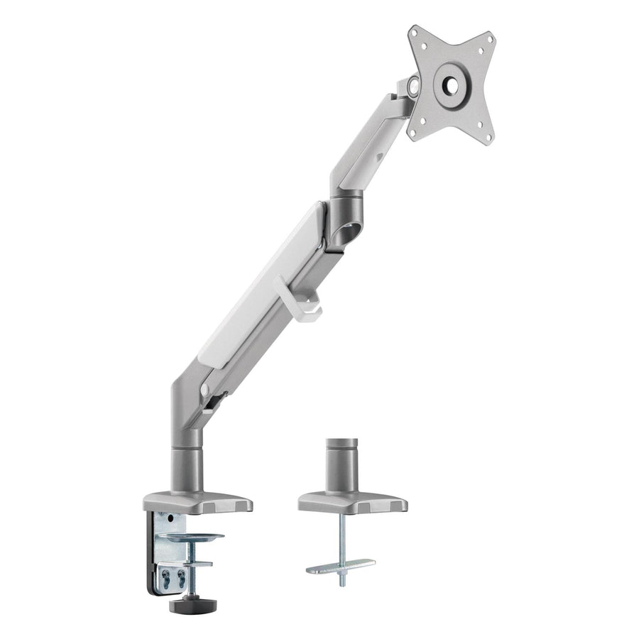 Soporte de monitor con muelle de gas Soporte de mesa Brazo de monitor Giratorio Inclinable Gira 13"-32" hasta 9kg VESA 75x75 100x100 (Gris)