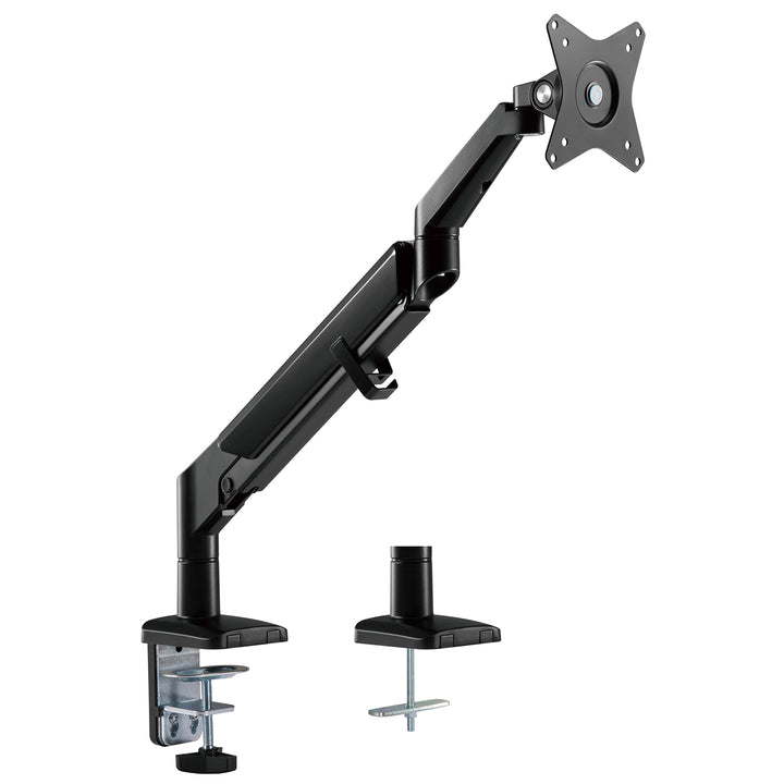 Suporte para monitor com mola a gás Suporte para mesa Braço para monitor Giratório Inclinação Rotativo 13"-32" até 9kg VESA 75x75 100x100 (Preto)