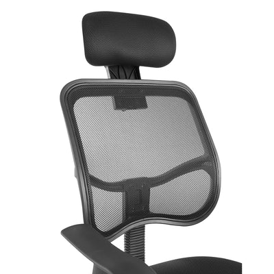 Ergo Office ER-413 Cadeira de escritório giratória com encosto de cabeça e altura do assento ajustáveis.