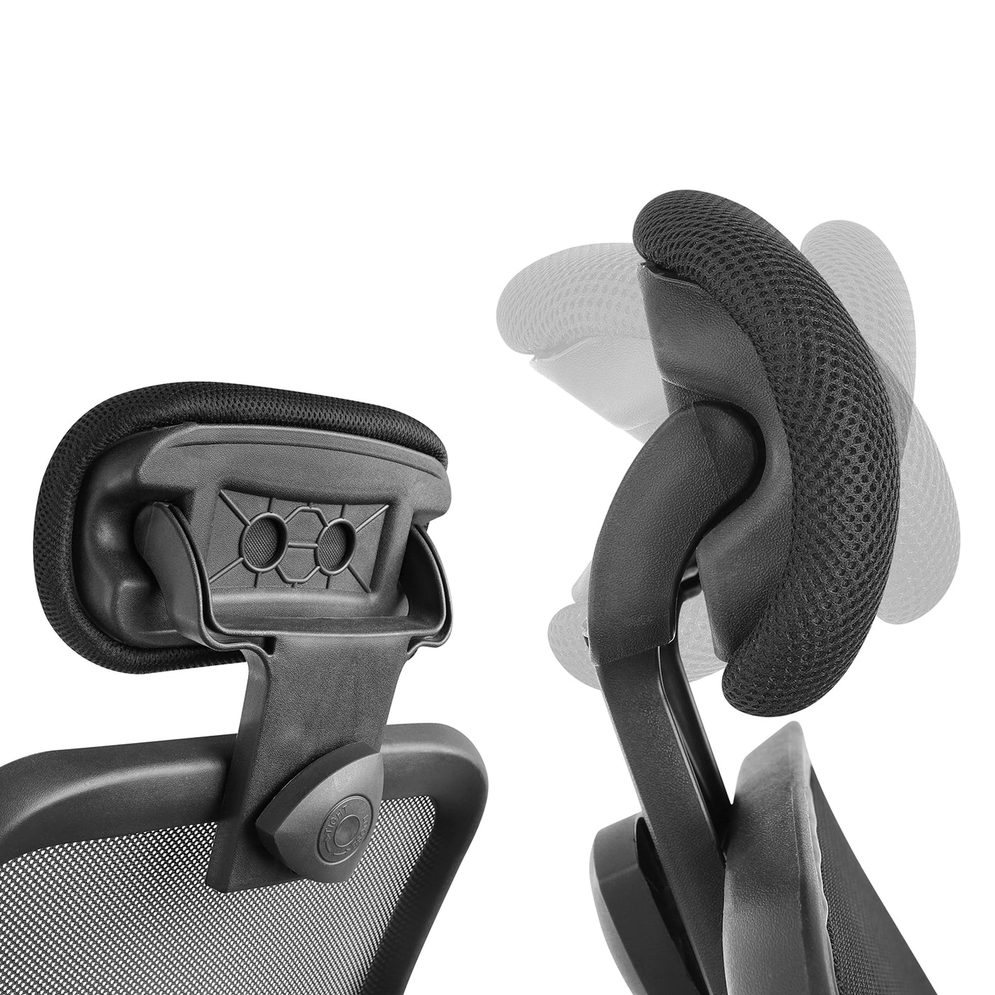 Ergo Office ER-413 Cadeira de escritório giratória com encosto de cabeça e altura do assento ajustáveis.