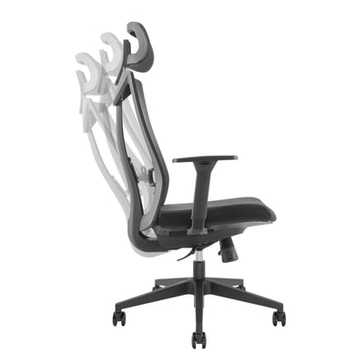 Silla de oficina ergonómica con ruedas y soporte lumbar, silla giratoria, regulable en altura, función de inclinación del respaldo Silla de escritorio, carga máxima 150 kg