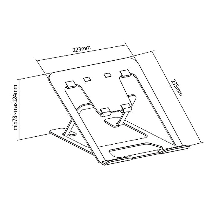 Ergo Office ER-416 B Soporte plegable de aluminio para portátiles ERGOOFFICE.EU, negro, apto para portátiles de 11-15'', ER-416 B