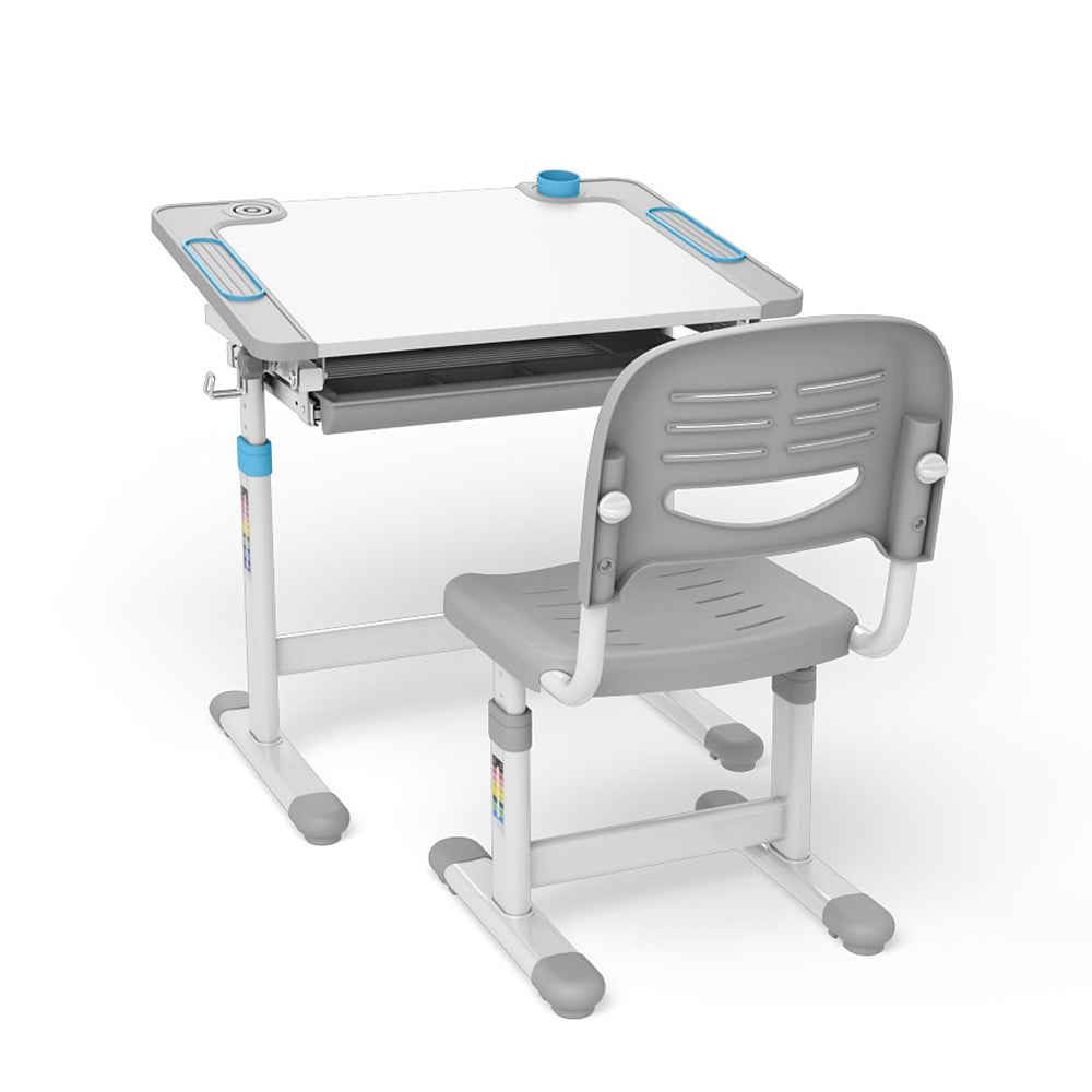 Ergo Office ER-418 Mesa infantil ergonômica com cadeira e gaveta carteira escolar infantil até 75kg carteira escolar regulável em altura e inclinável