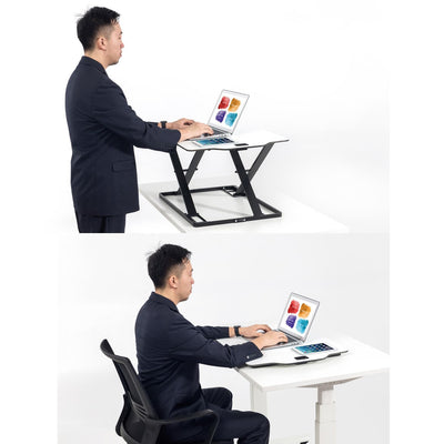 Ergo Office ER-420 Escritorio de pie o sentado Accesorio de escritorio de altura ajustable con resorte de gas Convertidor de escritorio para monitor portátil de hasta 10 kg como máximo