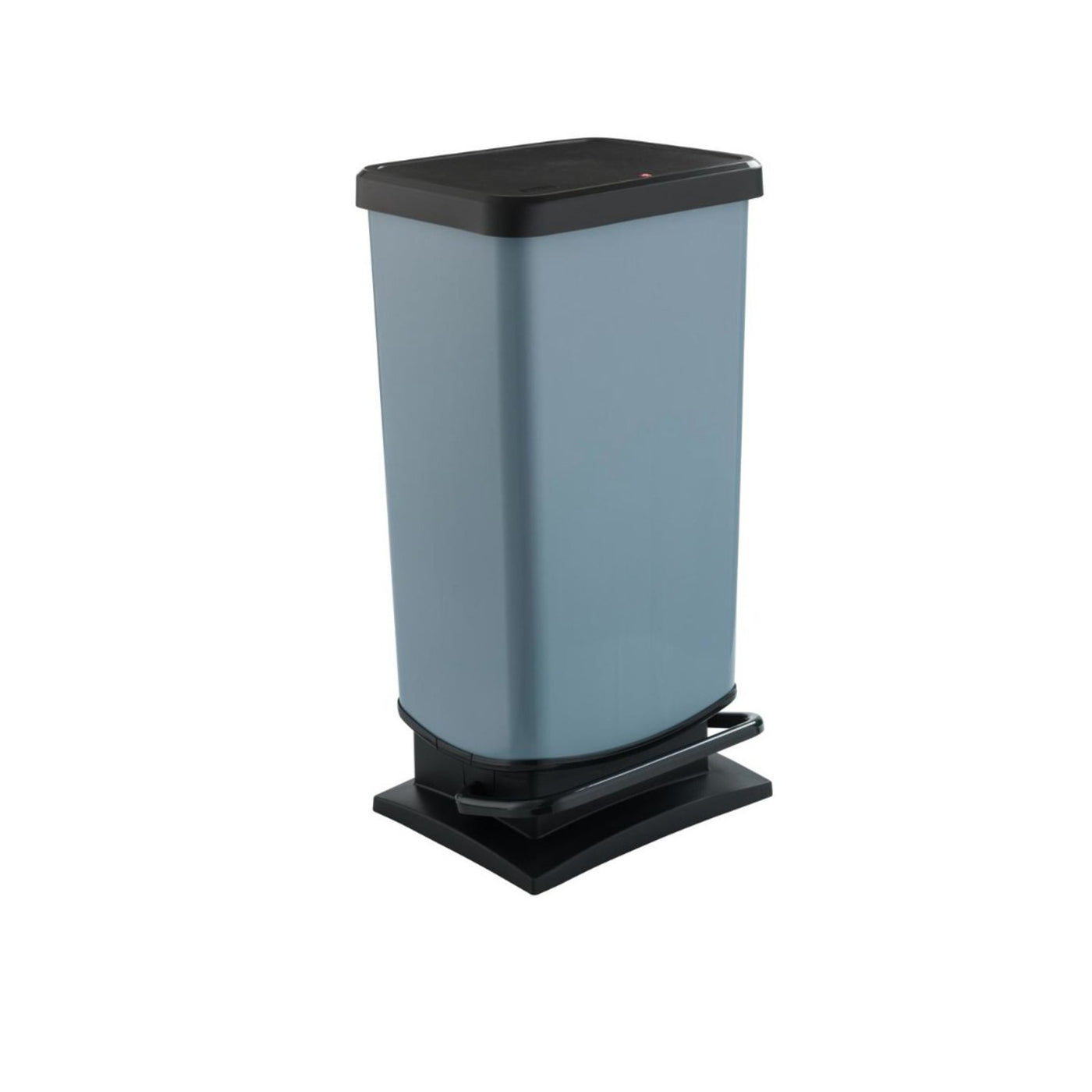 Rotho Cubo de basura Eco Paso 40 l con tapa, 40 litros (14.0 x 11.6 x 26.4  in), azul