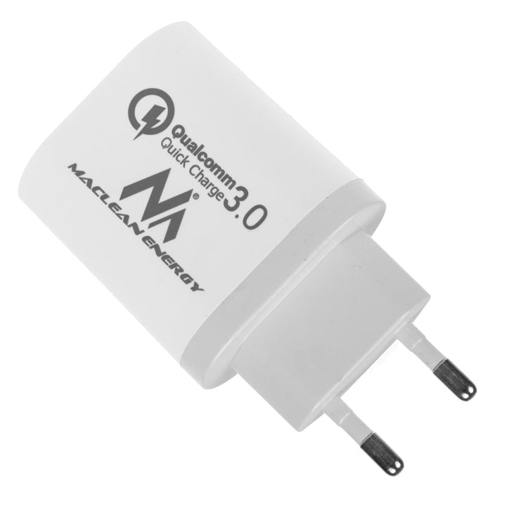 Carregador USB universal QC 3.0 3x adaptador de carregamento USB, unidade de fonte de alimentação com função de carregamento rápido, 1x adaptador de carga rápida 3,6-6V/3A 6-9V/2A 9-12V/1,5 2X 5V/2,1A (branco)