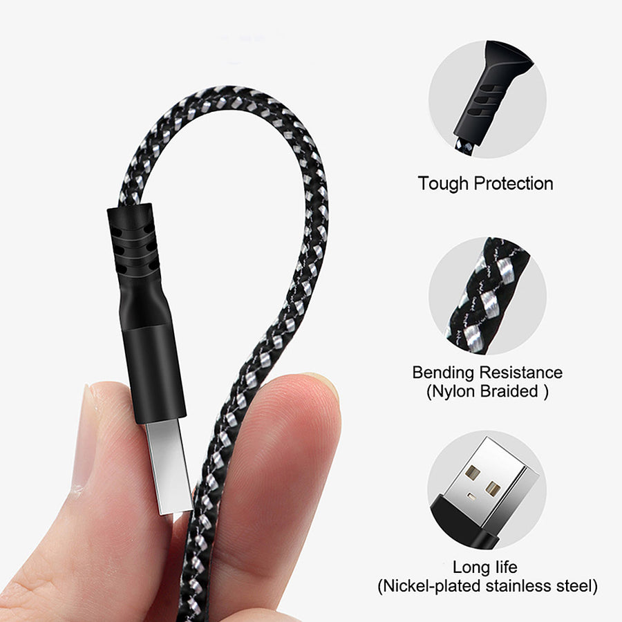 Cable USB a MicroUSB, cable de carga 1m, carga rápida, cable de datos 5V / 2.4A, cable de carga rápida, cable de conexión trenzado de nailon de alta velocidad, transmisión de datos (MicroUSB)