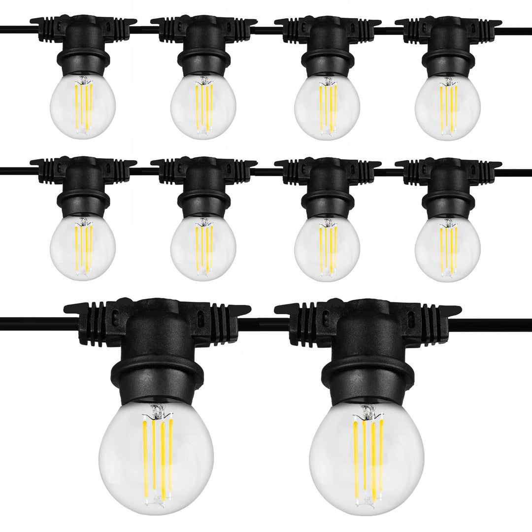 Luzes de jardim (10 m, para 10 fontes de luz com tomada E27, para uso interno e externo, sem lâmpadaMaclean Energy MCE410