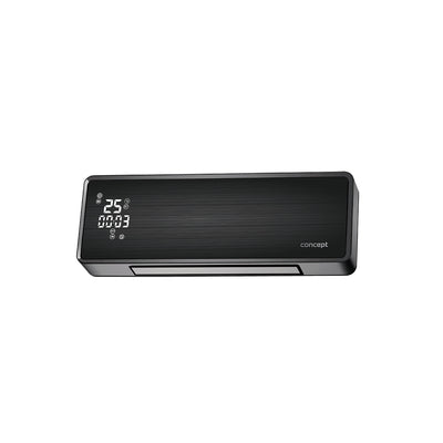 Aquecedor de parede cerâmico com controle remoto, display LED, ventilador de parede, temporizador, função de ventilador, oscilação de 2.000 W, até 20 m2, BlackConcept QH4001