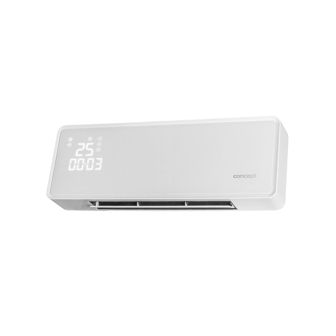 Aquecedor cerâmico com controle remoto, display LED, ventilador, temporizador, oscilação de 2.000 W, até 20 m2, Concept QH4000
