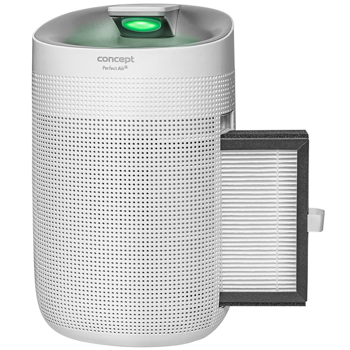 Concept Perfect Air OV1200 Desumidificador e purificador de ar 2 em 1 750 ml/dia para ambientes de até 25m2, filtração em 3 estágios, purificador de ar ambiente com filtro de carbono Hepa 13 1L (branco)