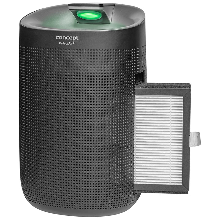 Perfect Air OV1210 Desumidificador e purificador de ar 2 em 1 750 ml/dia para ambientes de até 25m2, filtração em 3 estágios, purificador de ar ambiente com filtro de carbono Hepa 13 1L (preto)