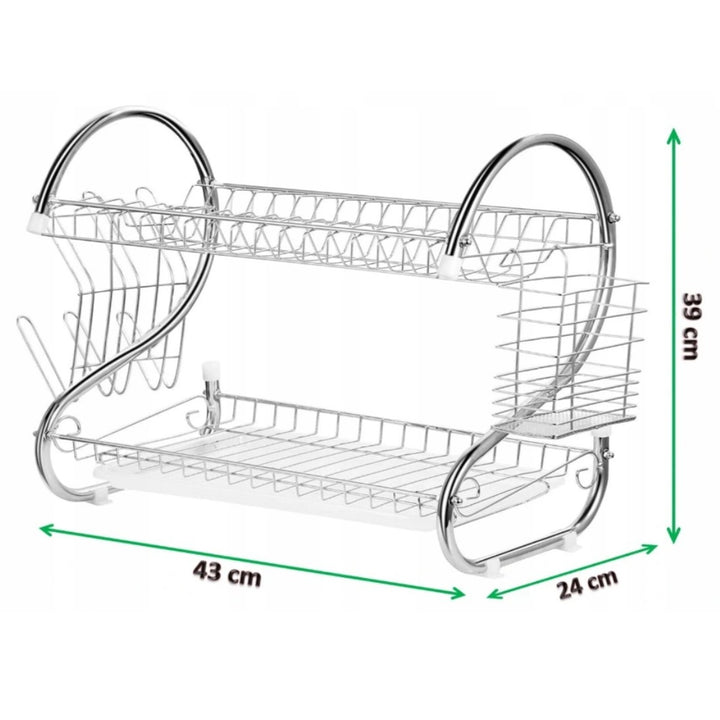 Secador de platos de dos niveles Maestro MR-1025-43 bandeja extraíble