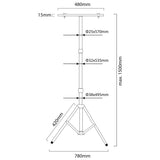 Suporte de trabalho para 2 focos LED amarelos, em aço, máx. altura 1,5 m Maclean Energia MCE583