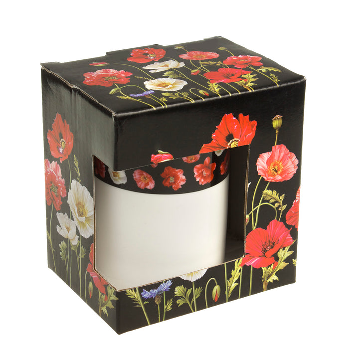 Caneca de porcelana com desenho de papoula 250 ml da Queen Isabell