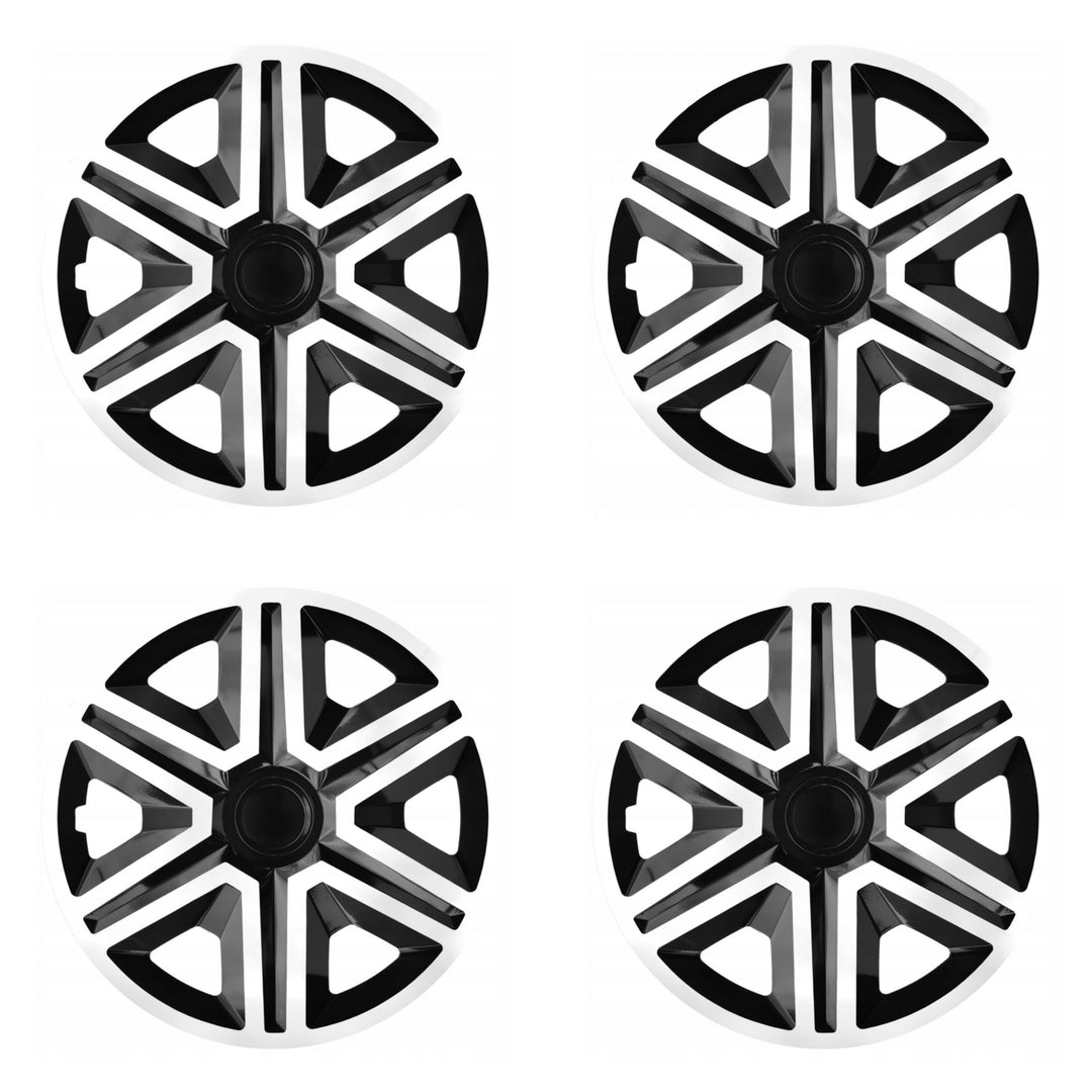 Juego de tapacubos 16 " ACTION Doublecolor blanco / negro 4 piezas para RENAULT SKODA VW TOYOTA OPEL FIAT