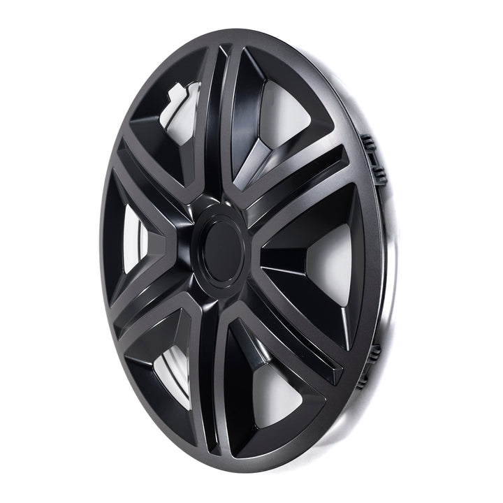 Juego de tapacubos 14 " ACTION Doublecolor grafito / negro 4 piezas PARA FORD OPEL FIAT RENAULT AUDI SEAT