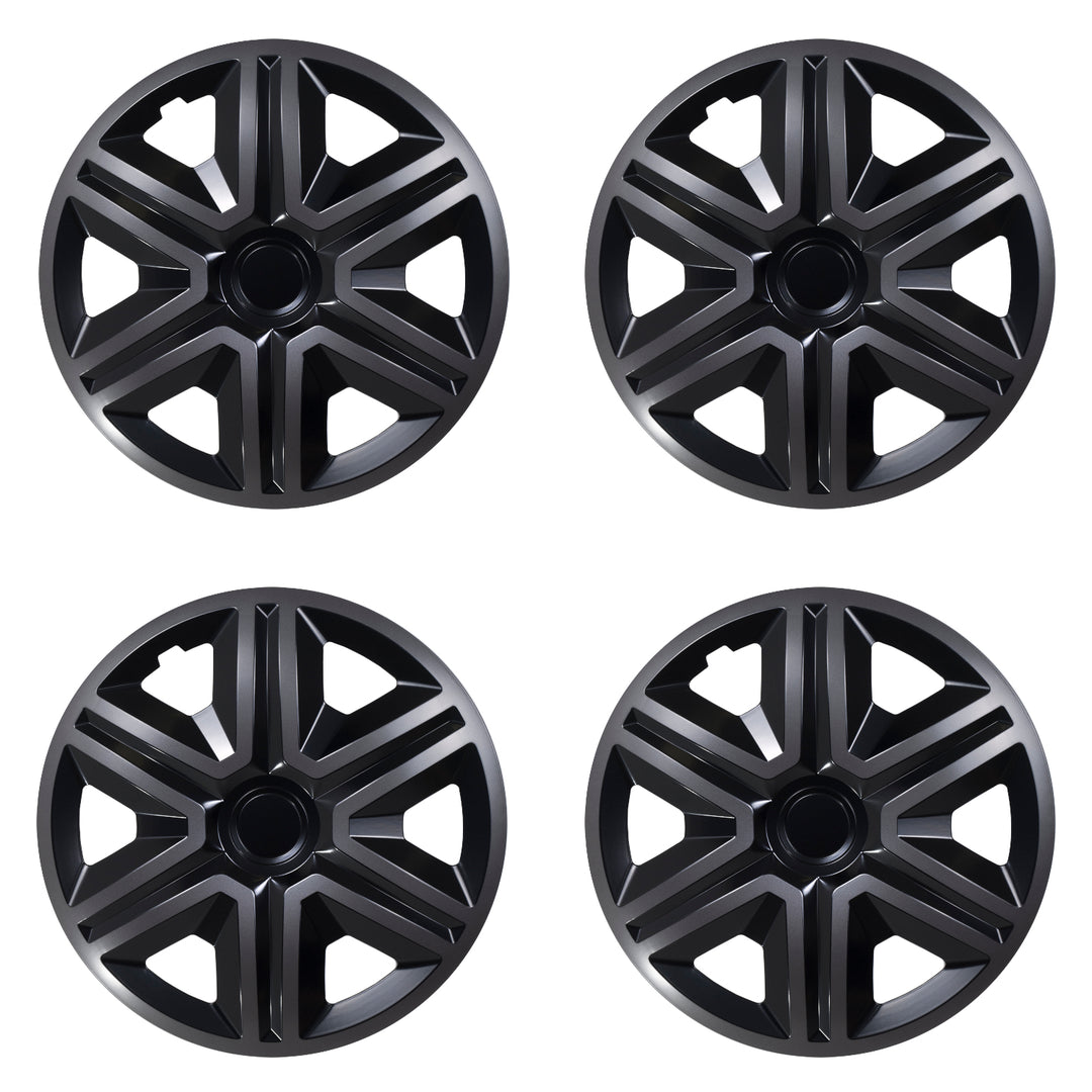 Juego de tapacubos 14 " ACTION Doublecolor grafito / negro 4 piezas PARA FORD OPEL FIAT RENAULT AUDI SEAT