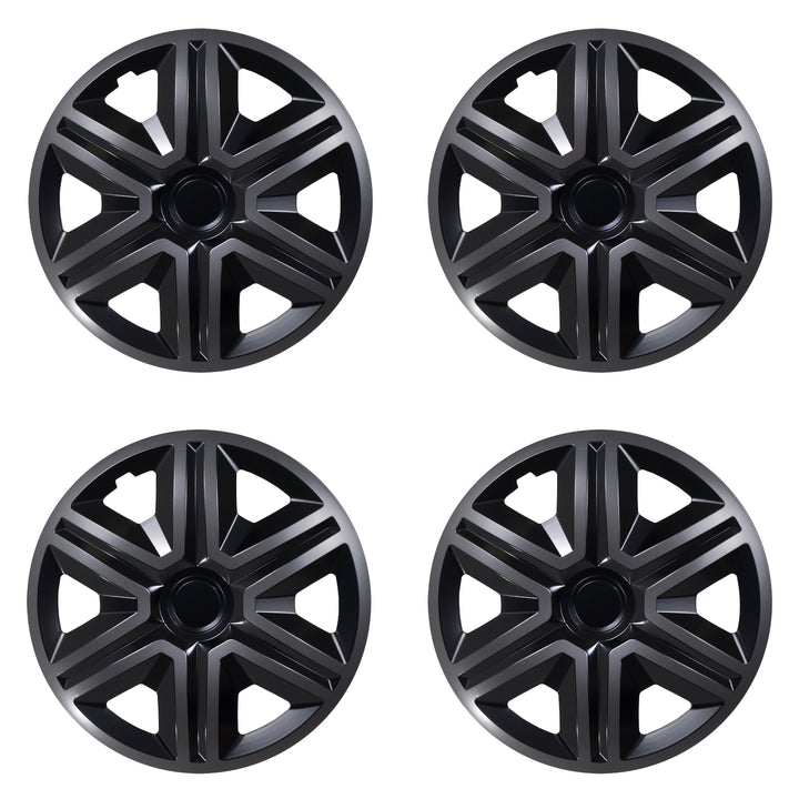 Juego de tapacubos 14 " ACTION Doublecolor grafito / negro 4 piezas PARA FORD OPEL FIAT RENAULT AUDI SEAT