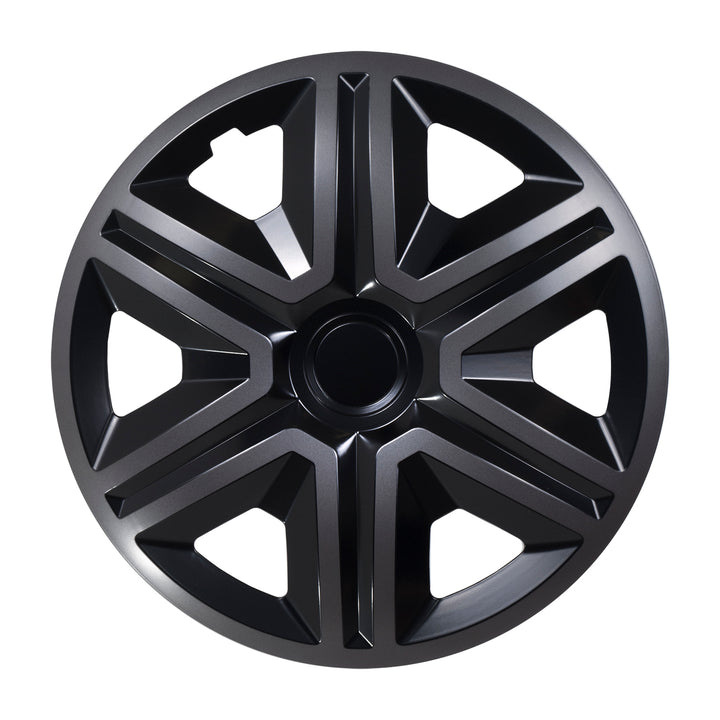 Juego de tapacubos 14 " ACTION Doublecolor grafito / negro 4 piezas PARA FORD OPEL FIAT RENAULT AUDI SEAT