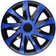 Juego de tapacubos DRACO azul y negro de 14 ", 4 piezas PARA OPEL FORD SKODA FIAT VW HONDA