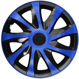 Conjunto calota 15" DRACO azul-preto 4 peças para AUDI SKODA SUZUKI FORD VW HONDA