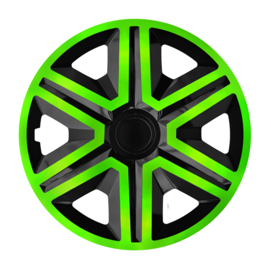 Tapacubos NRM ACTION DOBLECOLOR VERDE NEGRO 14 "- 4 piezas
