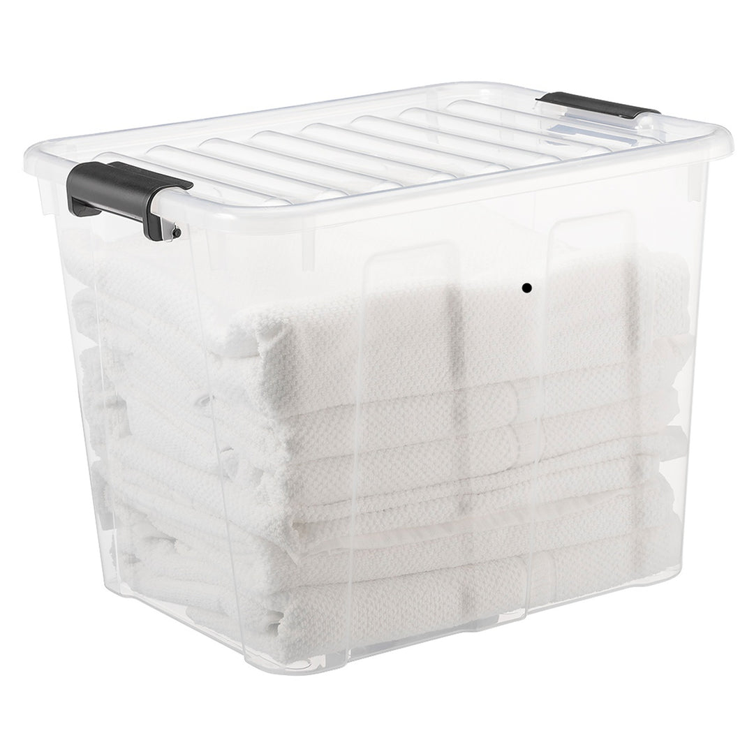 Caixa transparente 40L com tampa Plast Team Home Box