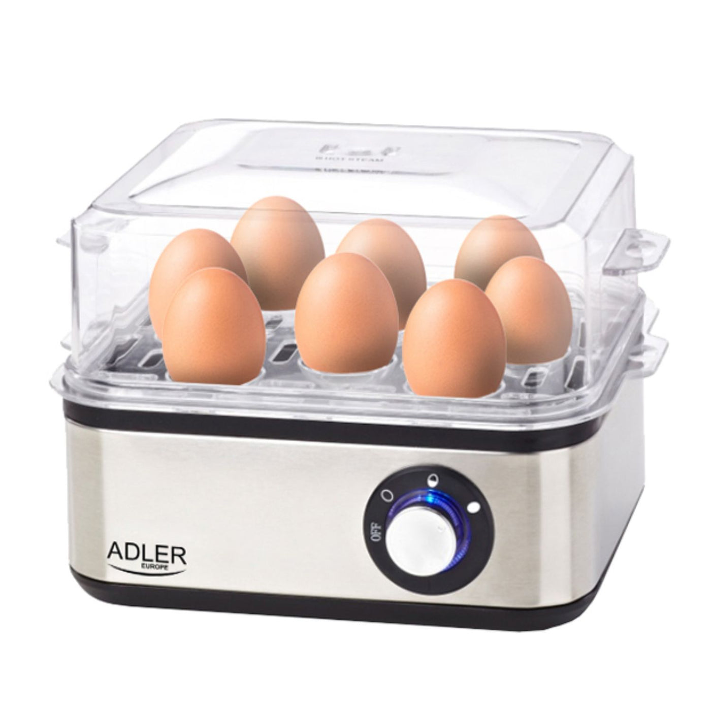 Cuece huevos eléctrico para 8 huevos, acero inoxidable, ajuste de cocc –  Euroelectronics ES