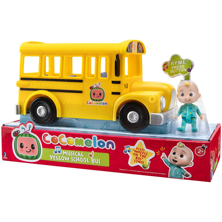 Ônibus escolar com figura JJ e sons para crianças a partir de 2 anos CoComelon CMW0015