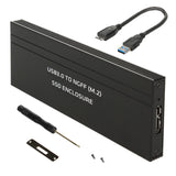 Gabinete de disco rígido USB 3.0 para discos rígidos M.2 SDD NGFF de até 5 Gbps Gabinete SSD externo 2230/2242/2260 / 2280mm Adaptador compatível com UASP Plug &amp; Play