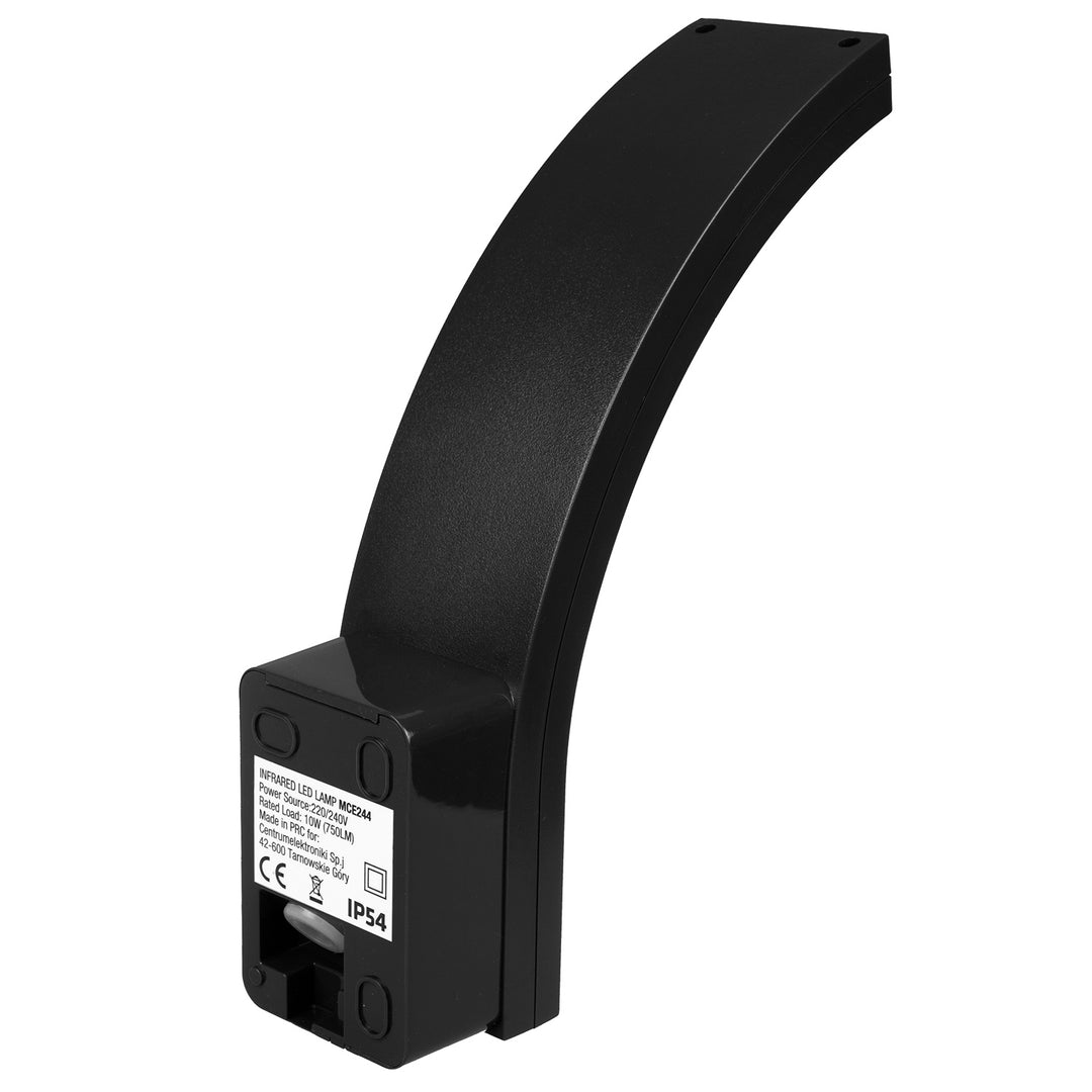 Lámpara LED con sensor de movimiento PIR, negro, 10W, IP54, 750lm, blanco neutro (4000K) Maclean MCE244 B