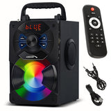 Audiocore AC730 Alto-falante Bluetooth portátil / rádio / SD / MMC / entrada auxiliar / USB / iluminação / controle remoto / antena telescópica / conexão de microfone