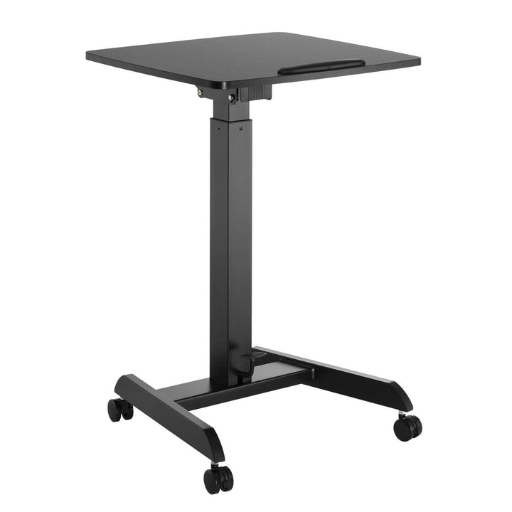 Maclean MC-892B Mesa para laptop ajustável em altura com rodas Mesa em pé com altura ajustável até um máximo de 113 cm 30 graus inclinável preto